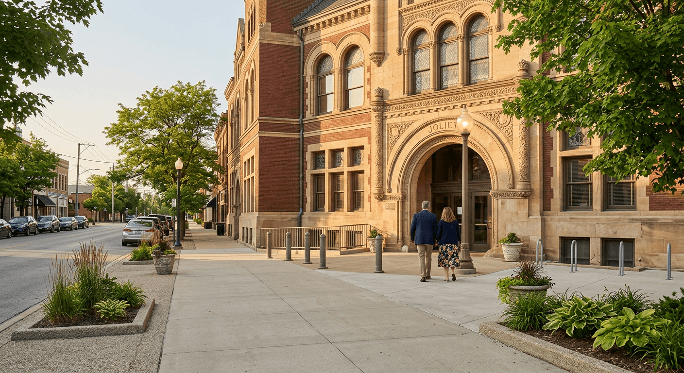 Joliet attraction exterior, a good after-garage-sale stop for a local afternoon outing